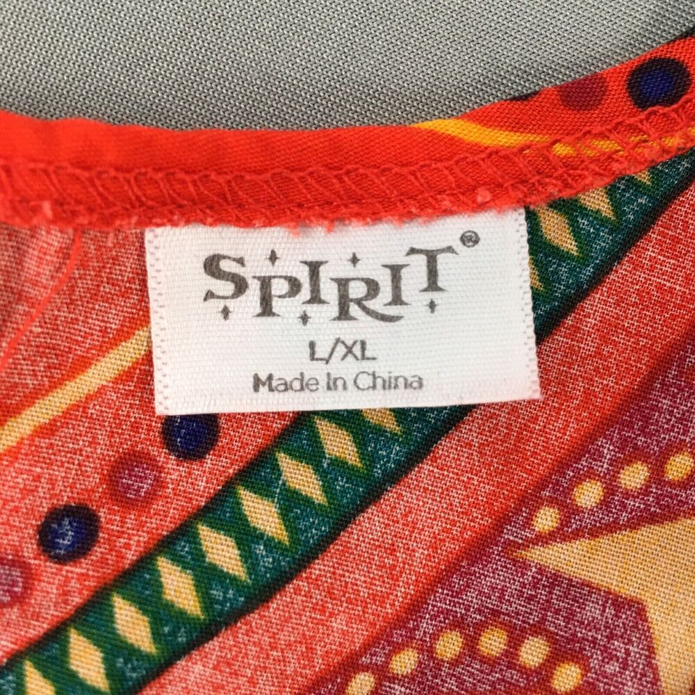SPIRIT HALLOWEEN Dashiki Tribal Caftan SHIRT HIPPIE ETHNIC ORANGE Men Sz L/XL - Picture 2 of 16